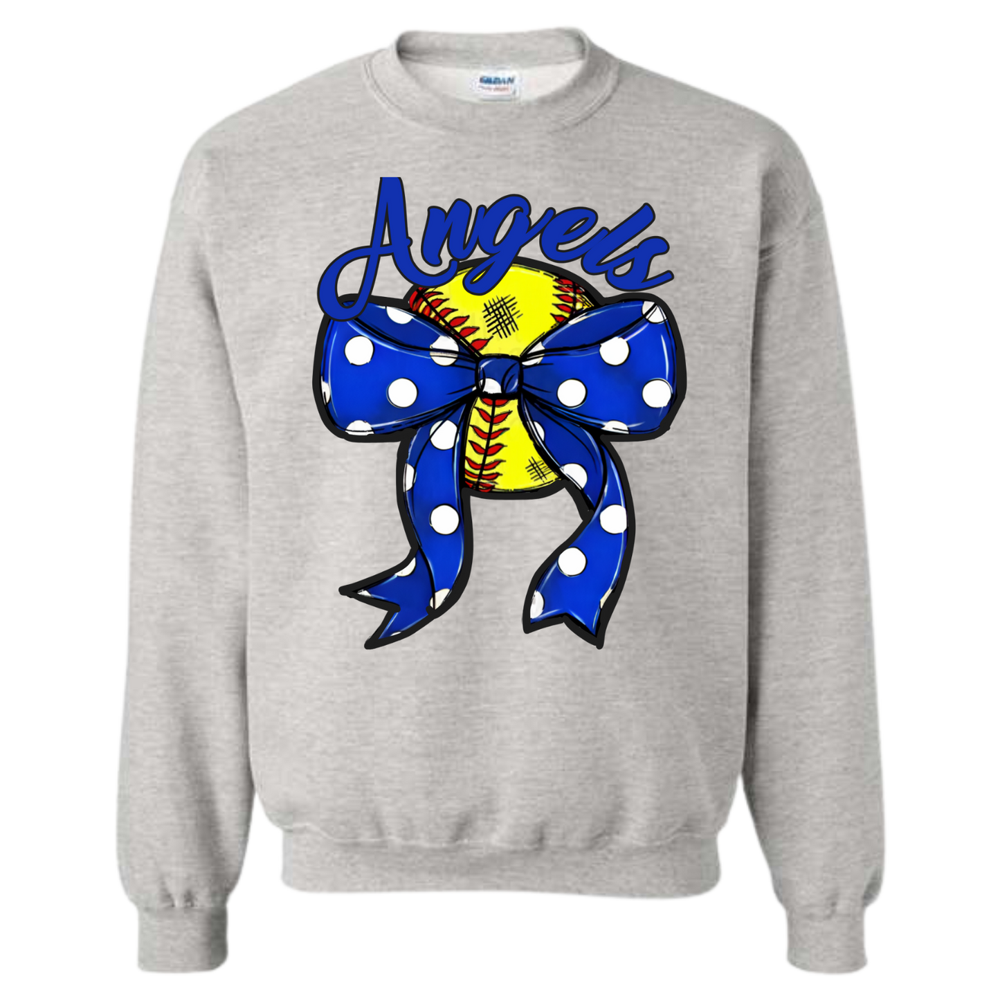 ANGELS SOFTBALL BOW CREWNECK