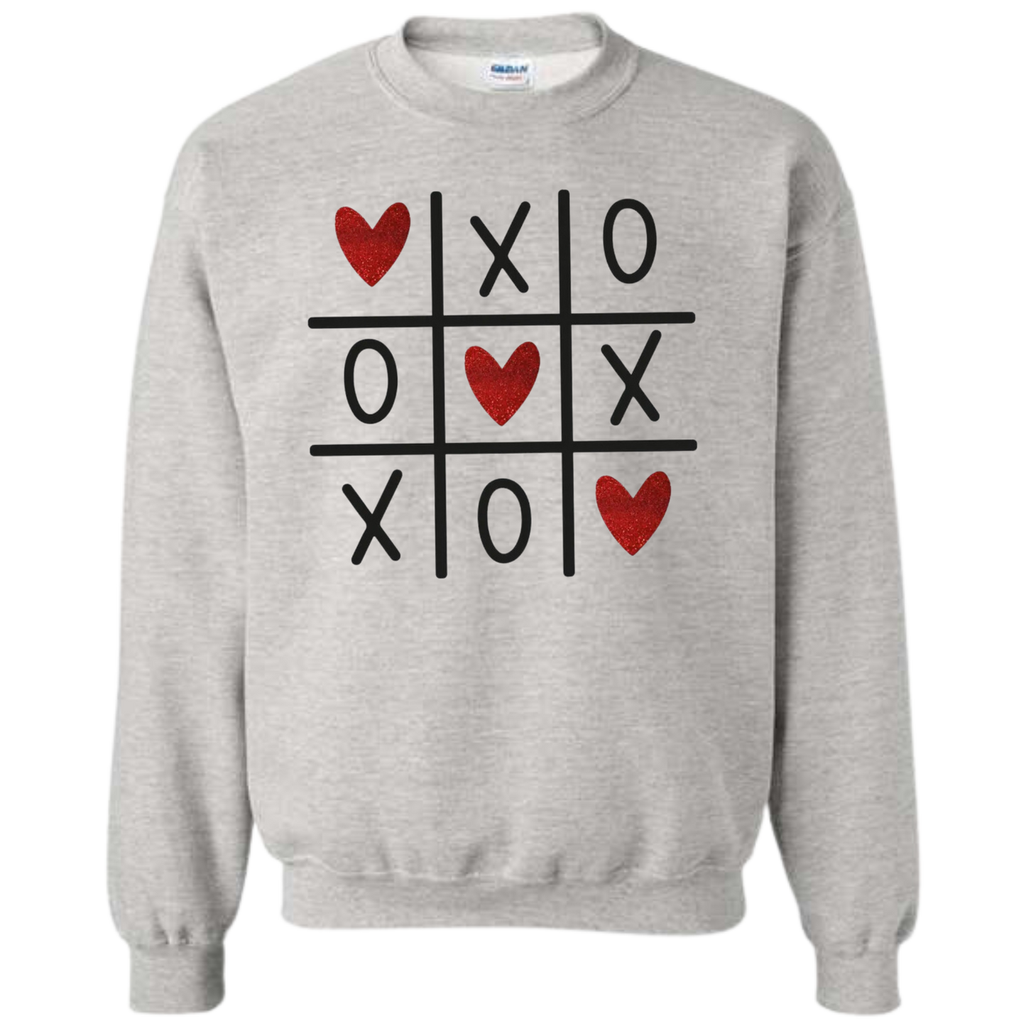 VDAY TIC TAC TOE GILDAN CREWNECK
