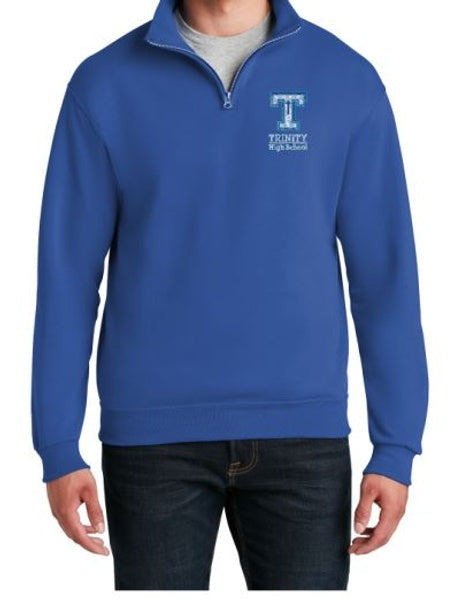 THS Adult Quarter Zip Cadet Collar Sweatshirt