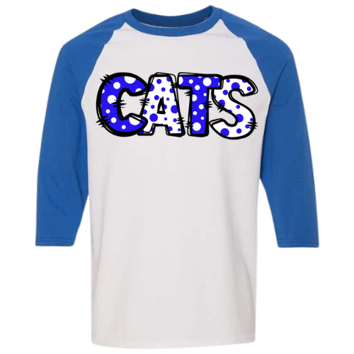 GILDAN 3/4 SLEEVE CATS TSHIRT