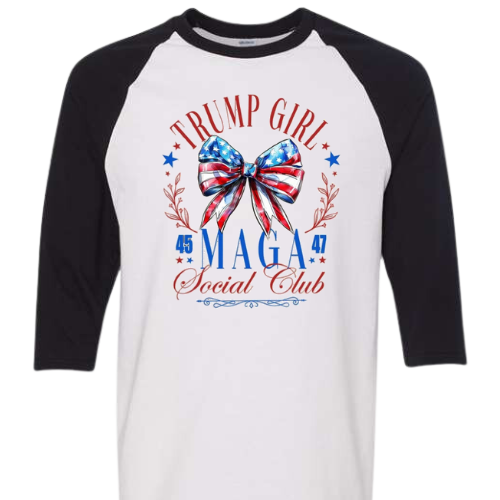 TRUMP GIRL MAGA 3/4 LENGTH GILDAN