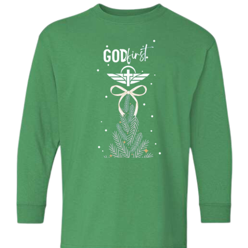 GOD FIRST ST MARY CHRISTMAS LONG SLEEVE T-SHIRT