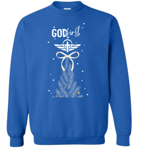 GOD FIRST ST MARY CHRISTMAS CREWNECK