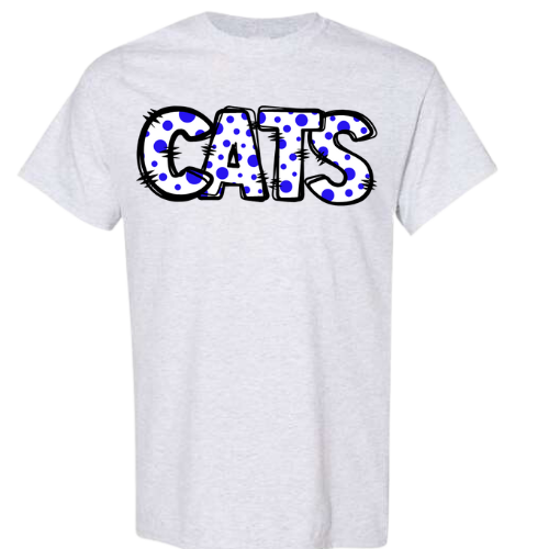 GILDAN SHORT SLEEVE CATS POLKADOT TSHIRT