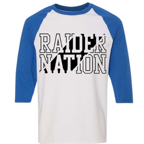 RAIDER NATION GILDAN 3/4 LENGTH SHIRT