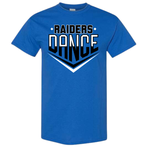 RAIDERS DANCE GILDAN T-SHIRT BLACK/WHITE LOGO