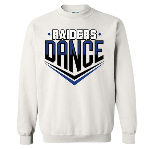 RAIDERS DANCE GILDAN CREWNECK ROYAL/BLACK LOGO