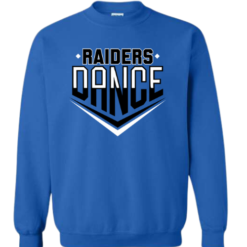 RAIDERS DANCE GILDAN CREWNECK BLUE/BLACK LOGO