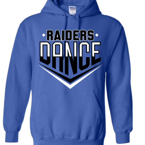 RAIDERS DANCE GILDAN HOODED SWEATSHIRT BLACK/WHITE LOGO