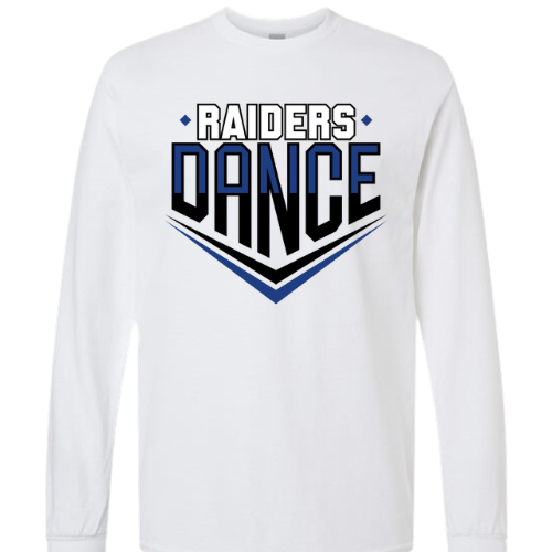 RAIDERS DANCE GILDAN LONG SLEEVE TSHIRT BLUE/BLACK