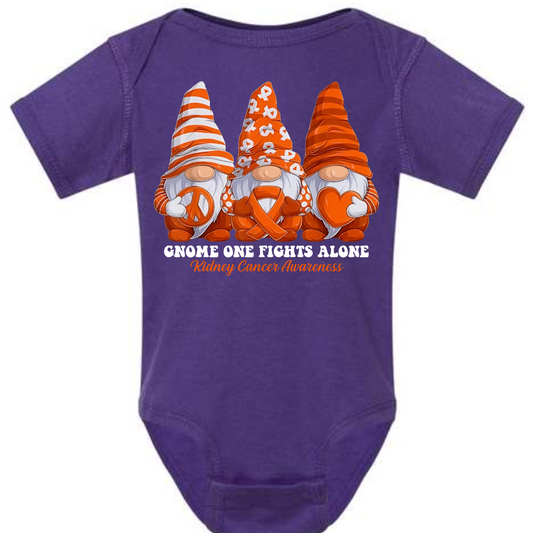 RABBIT SKINS SHORT SLEEVE GNOME ONE FIGHTS ALONE ONESIE